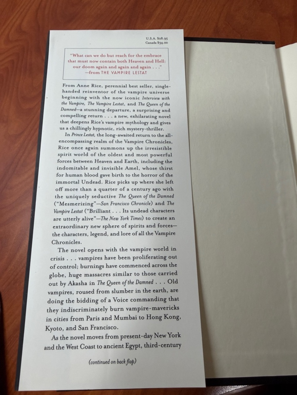 Prince Lestat by Anne Rice - Black Cover with Red Text - Picture 3 of 4